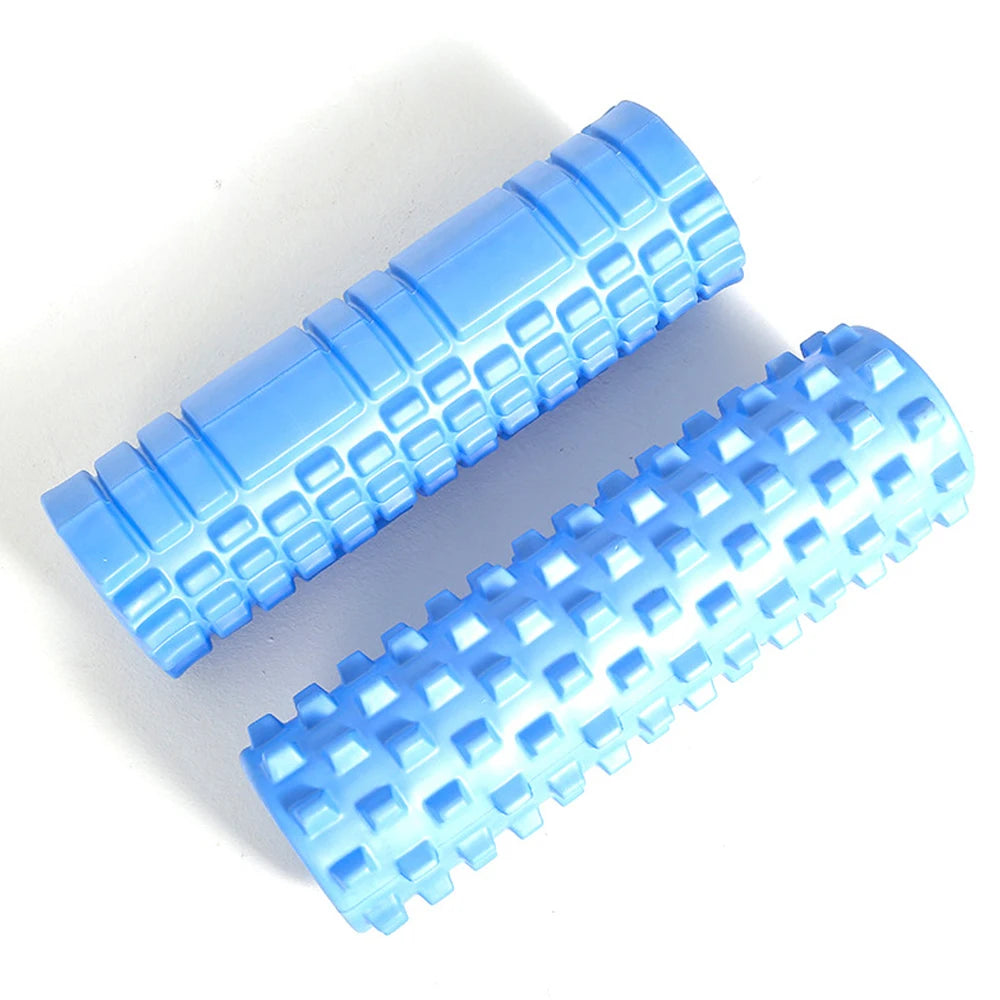 Fitness Essentials yoga foam roller, 26-33cm for fitness, Pilates, back muscle massage, and myofascial release for muscle relaxation.