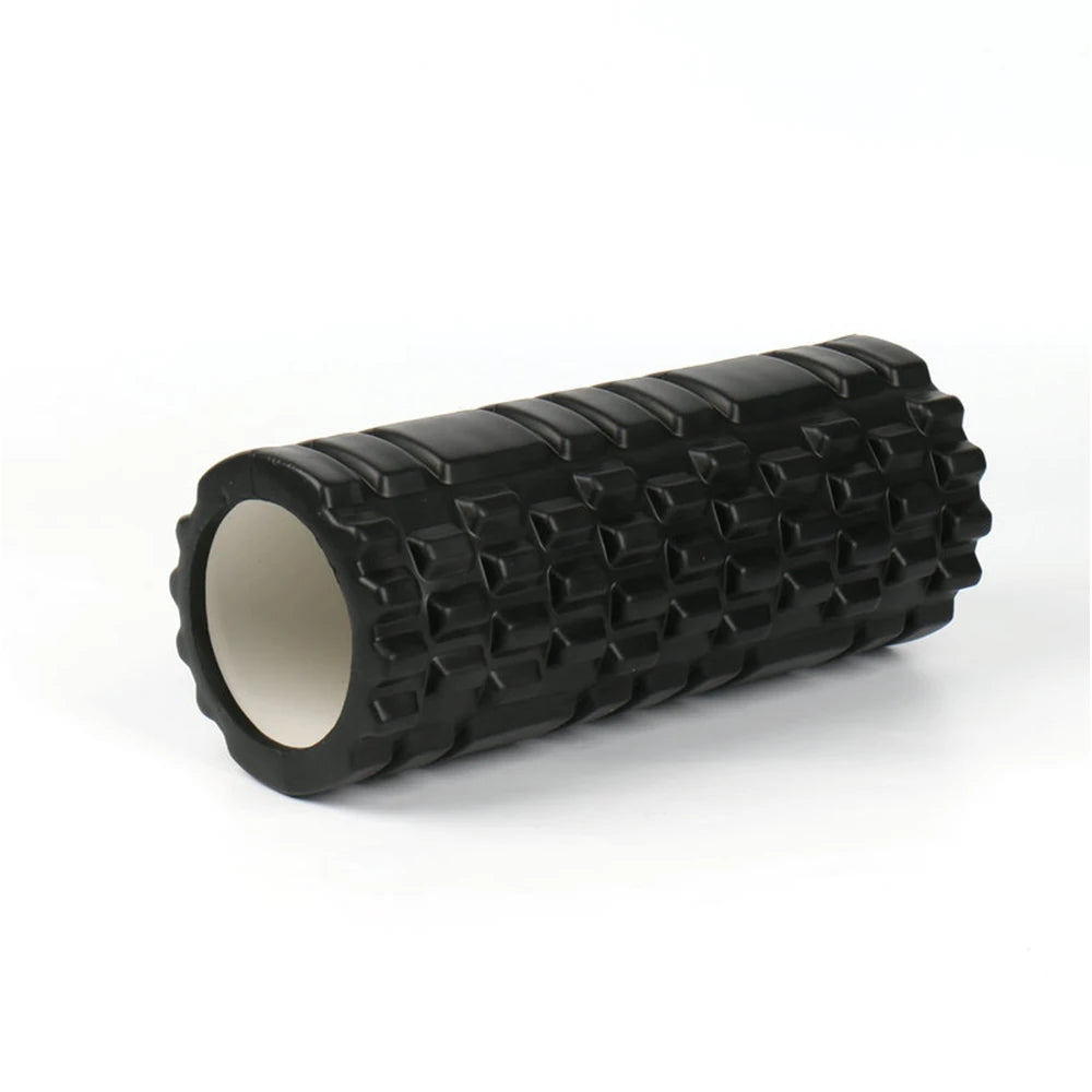 Fitness Essentials yoga foam roller, 26/33cm Pilates back muscle massage and myofascial release for gym and home use.