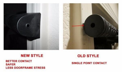 Fitness Essentials doorway chin-up bar and pull-up bar for home gym, with versatile setup for sit-ups and strength training.