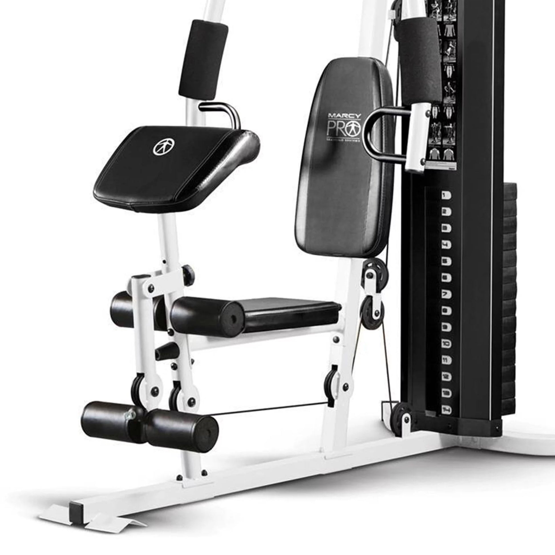 Fitness Essentials home gym workout station with weights for full-body training and strength exercises.