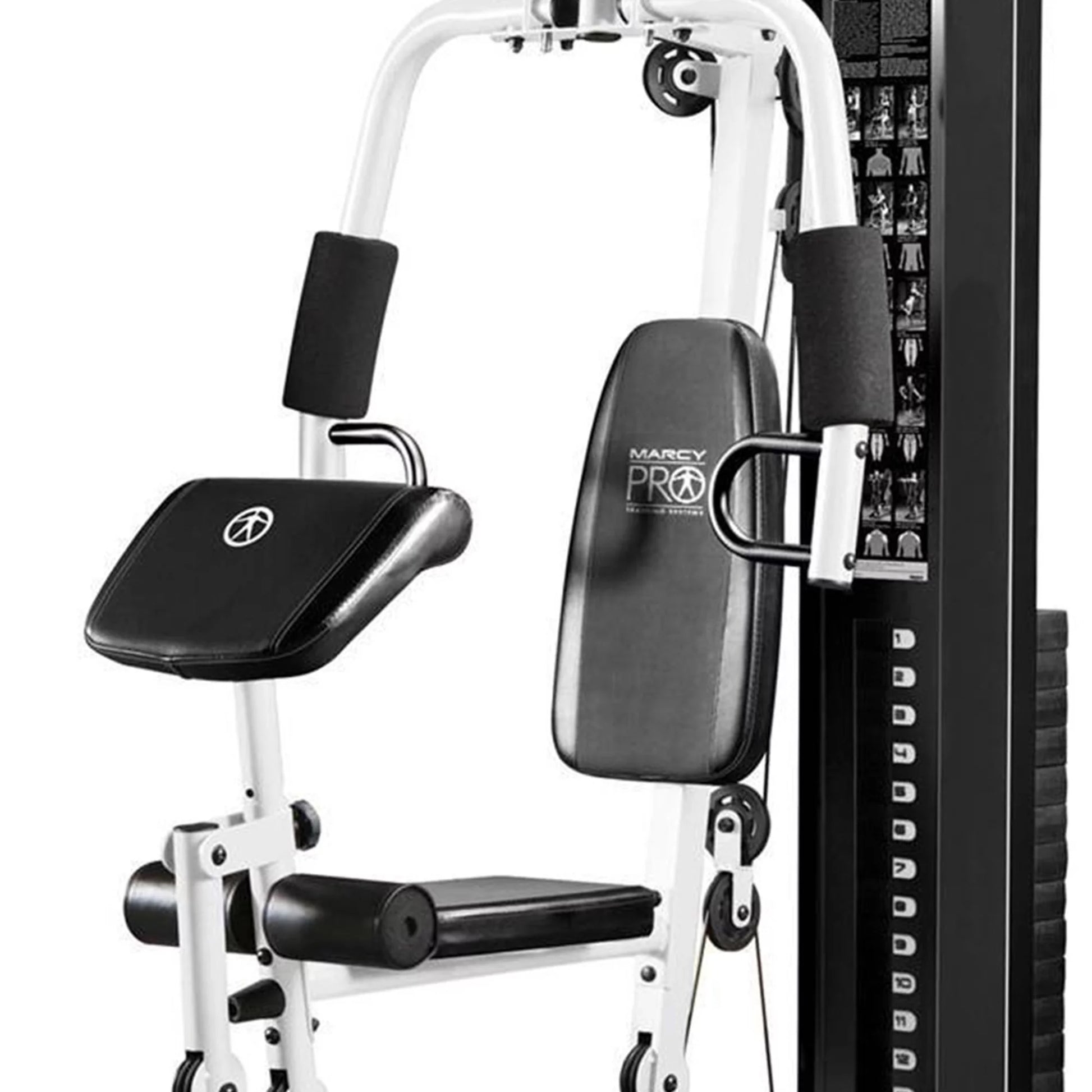 Fitness Essentials home gym workout station with weights for full-body training and strength exercises.