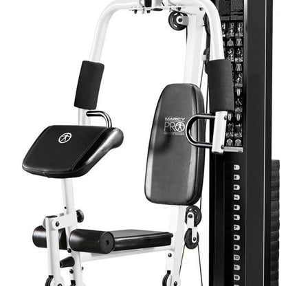 Fitness Essentials home gym workout station with weights for full-body training and strength exercises.