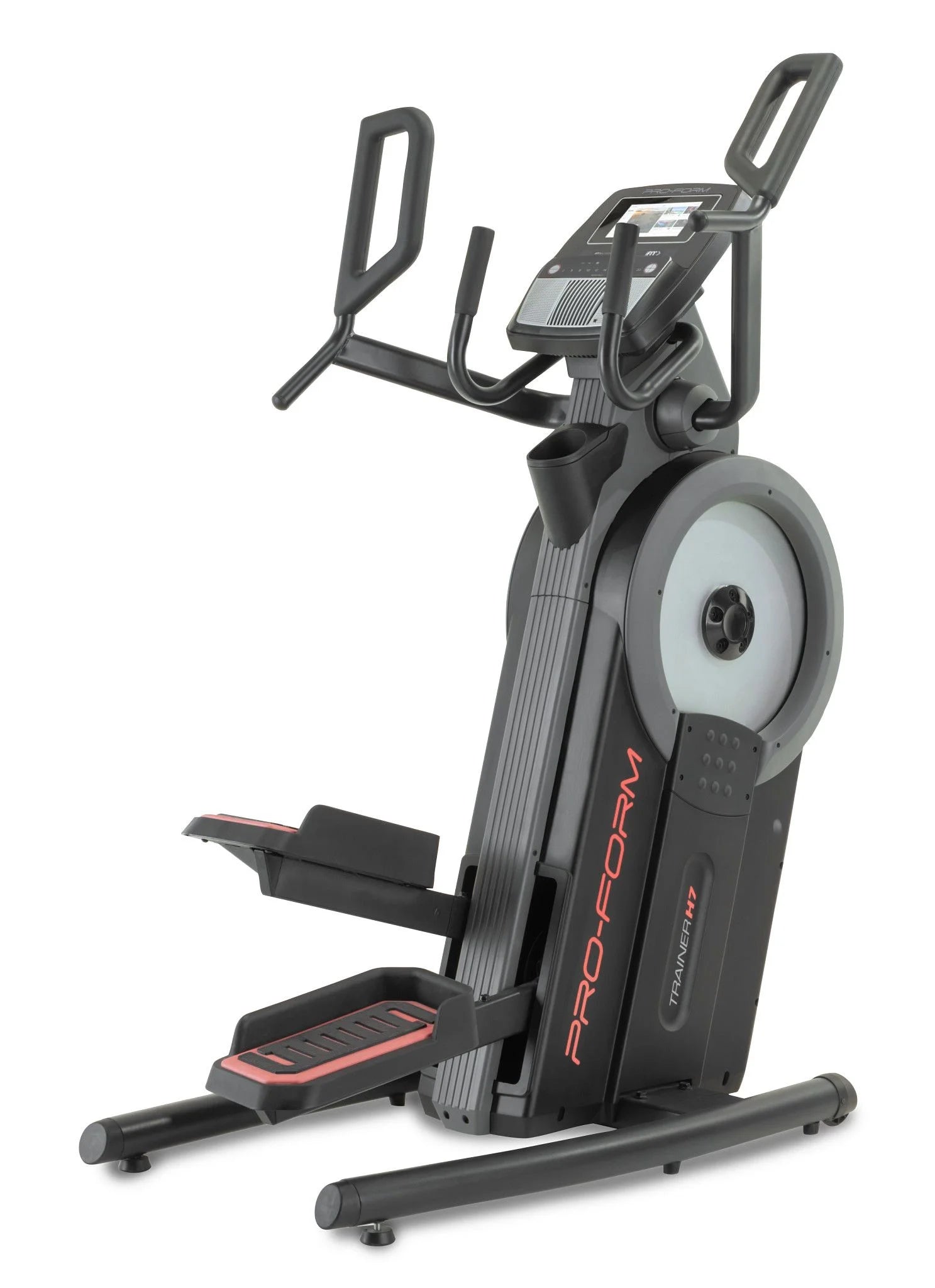 Fitness Essentials Trainer H7 iFit-enabled elliptical with 7-inch touchscreen display and built-in fan for a full-body workout.