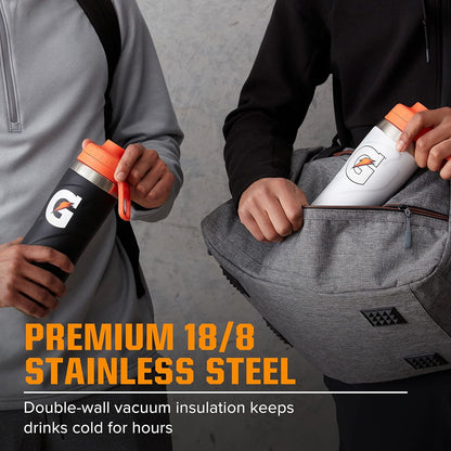 Green insulated 32oz stainless steel sport bottle by Fitness Essentials, designed for staying hydrated in style.