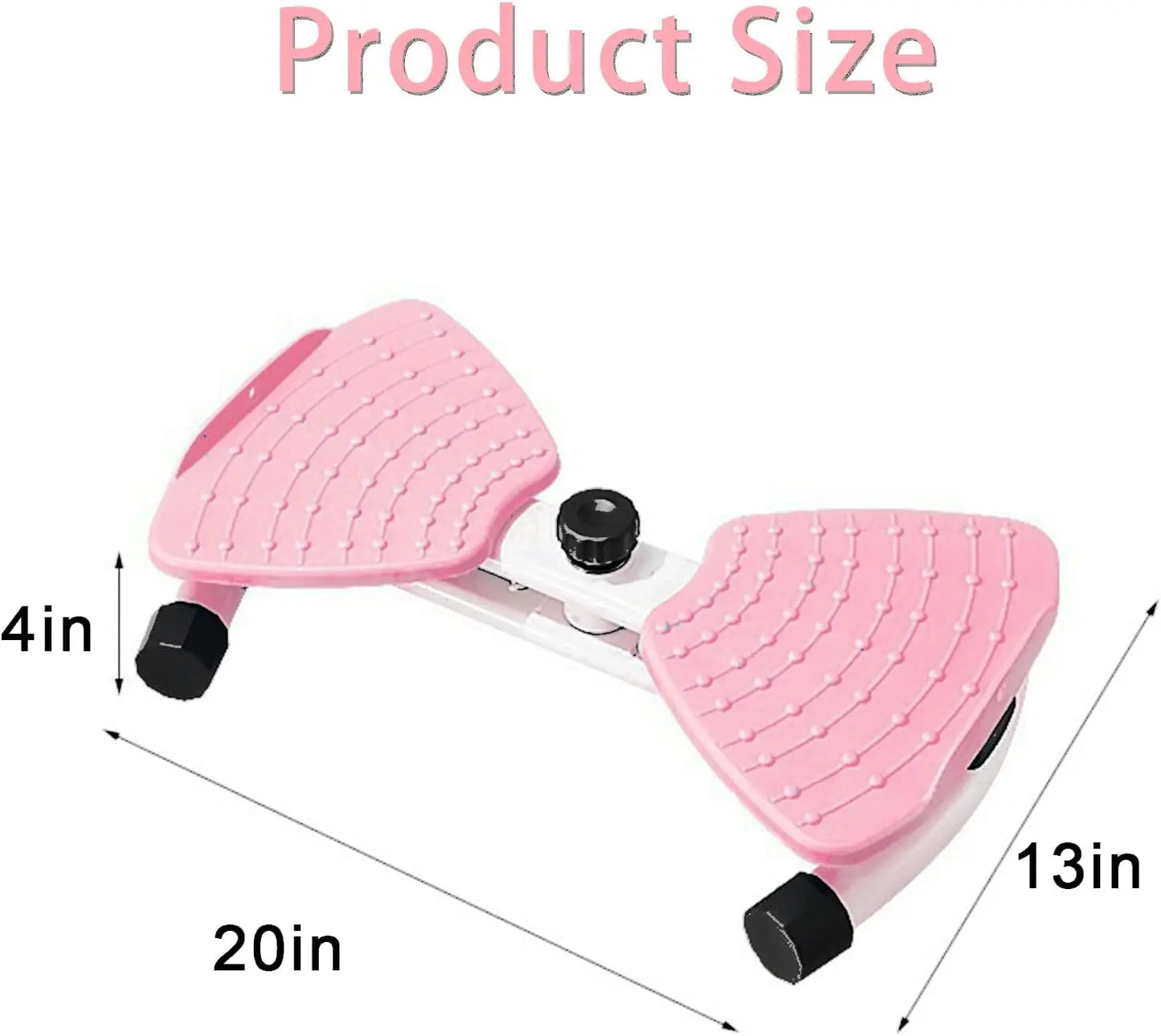 Pink 2-in-1 Waist Twister and Leg Step Trainer with resistance bands for full-body, low-impact workout, tones legs, glutes, and core.