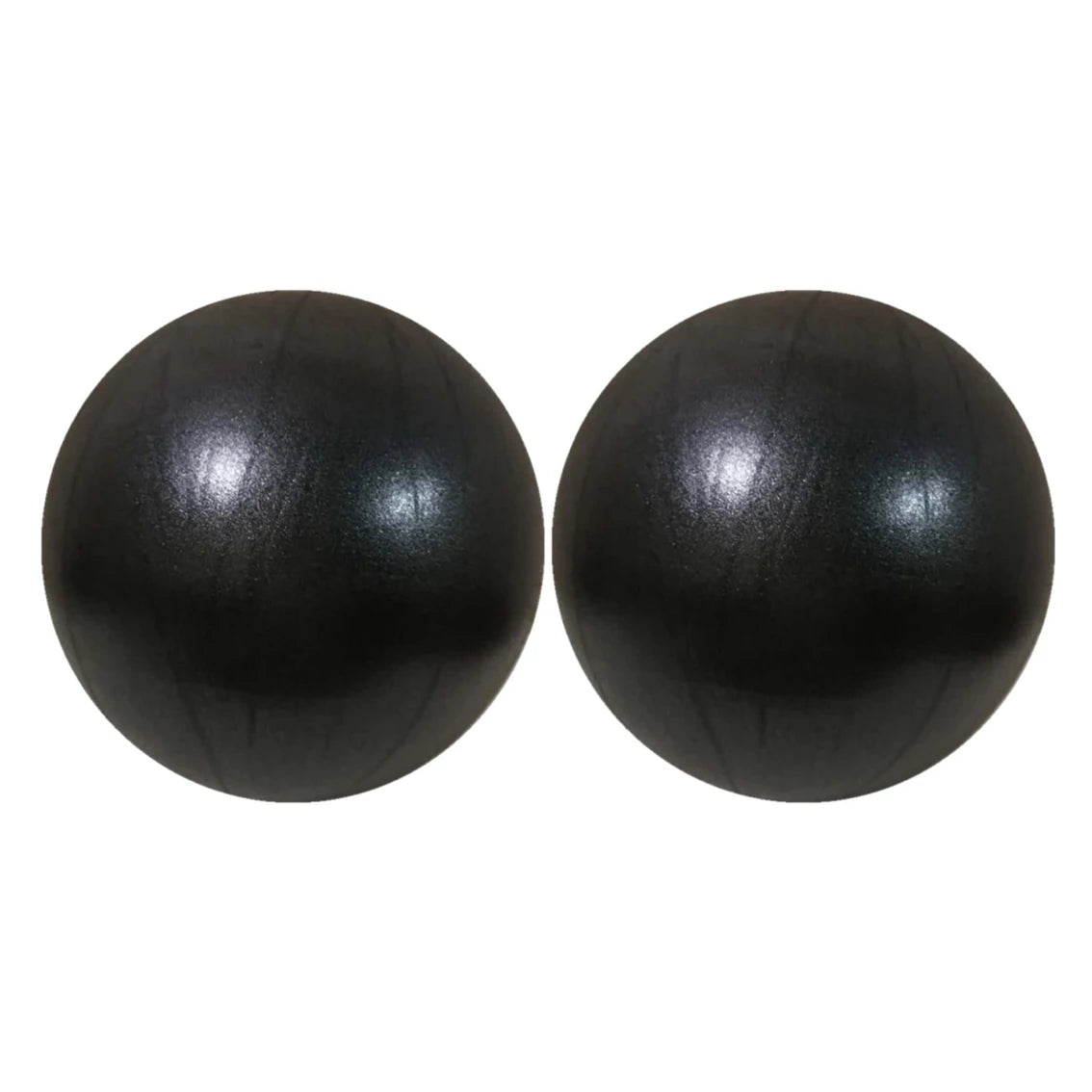 Pink 25cm Fitness Essentials yoga ball for Pilates, core training, and home workouts, shown inflated on a gym mat.