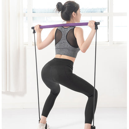 Purple Fitness Essentials Pilates and yoga bar for slimming, abdominal, chest exercises, and full-body fitness training.