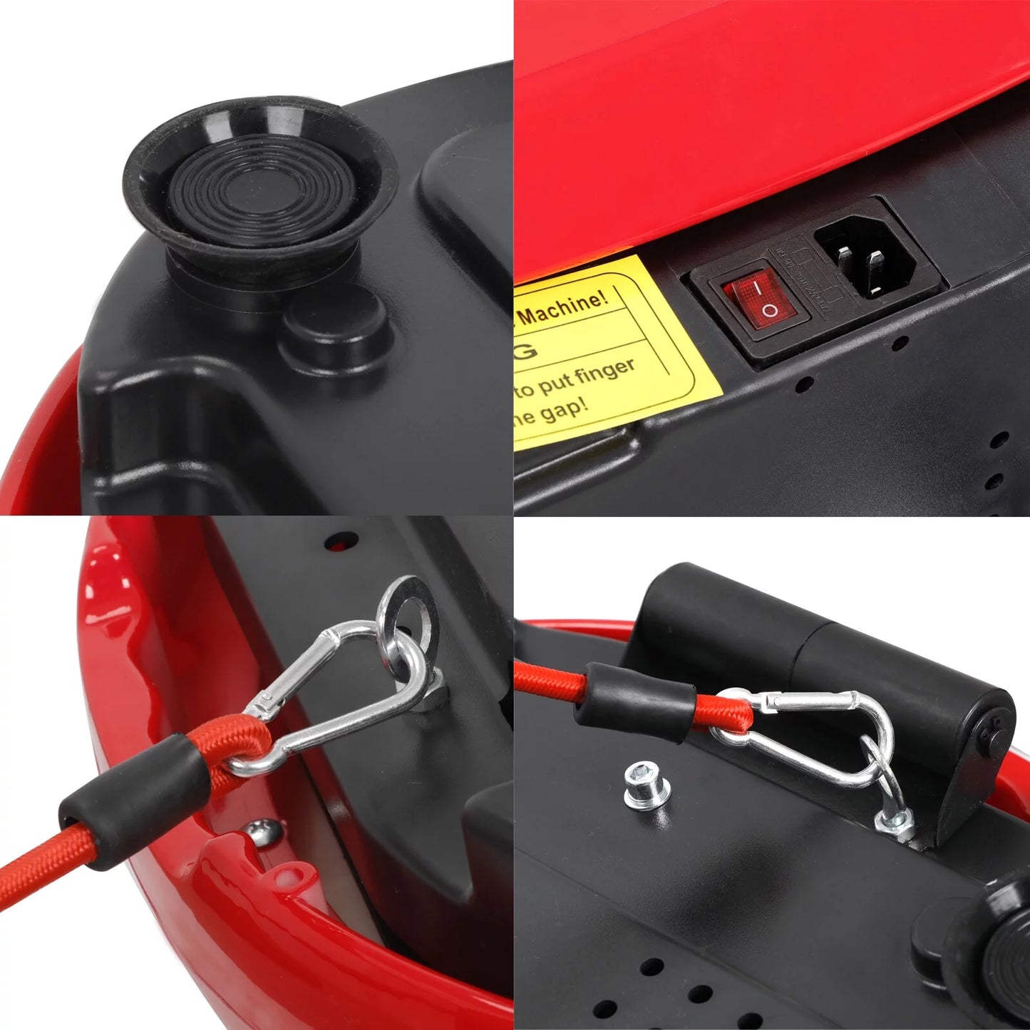 Red Fitness Essentials vibration plate exercise machine for full body workouts with Bluetooth connectivity, ideal for home use.