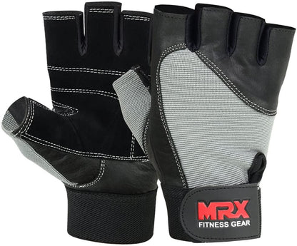 Gray Fitness Essentials weight lifting gloves for men and women, designed for gym training and bodybuilding workouts.