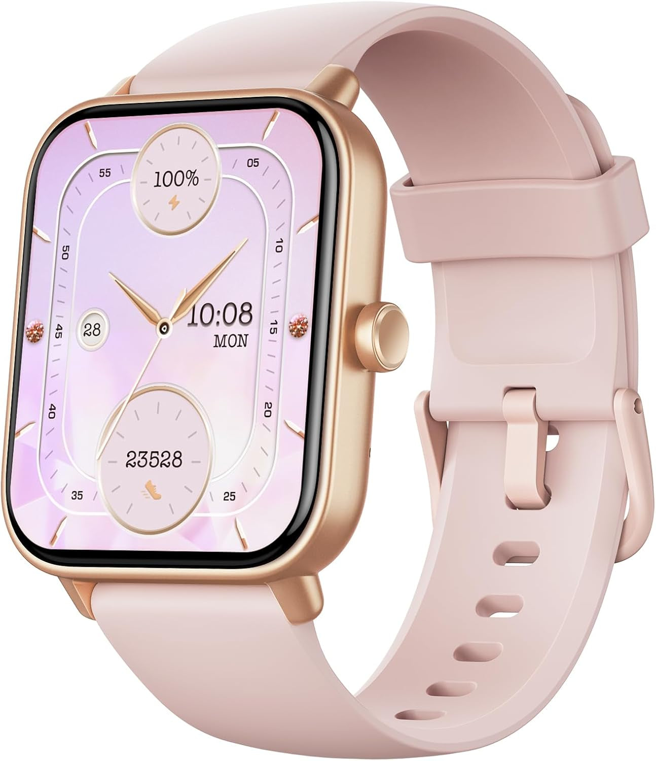 Fitpolo smart watch for women with 1.8-inch touchscreen, fitness tracker, heart rate, SpO2, sleep monitor, waterproof, for Android and iPhone