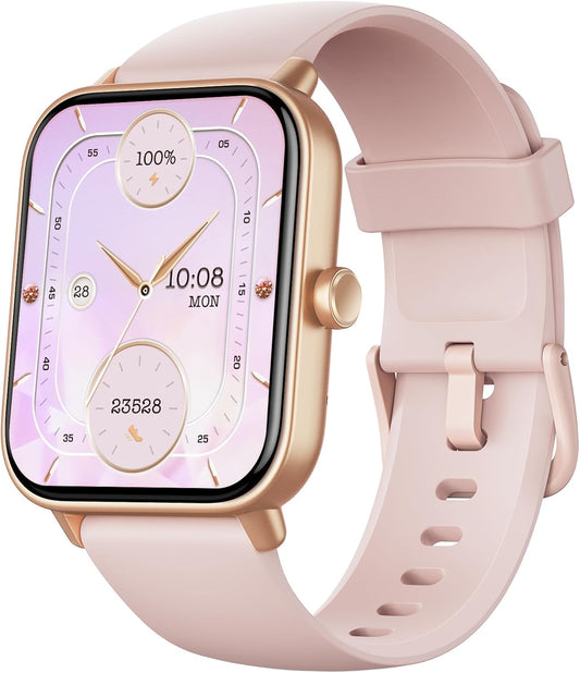 Fitpolo smart watch for women with 1.8-inch touchscreen, fitness tracker, heart rate, SpO2, sleep monitor, waterproof, for Android and iPhone