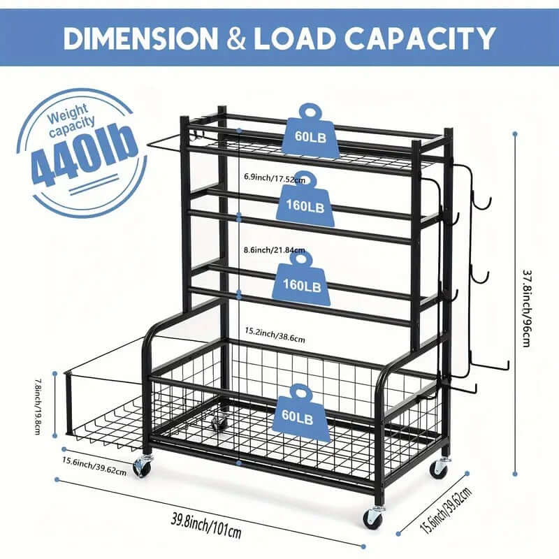 Double-Layer Iron Storage Rack for Sports Equipment product image 4