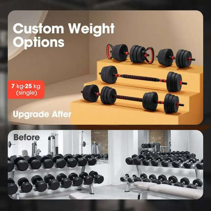 7-in-1 Adjustable Dumbbell and Barbell Weight Set-1