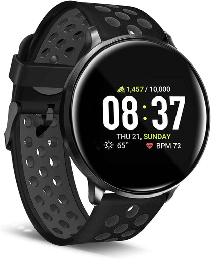 iTouch Sport Smartwatch with touch screen, fitness tracker, heart rate monitor, waterproof IP68, 43mm, suitable for women and men