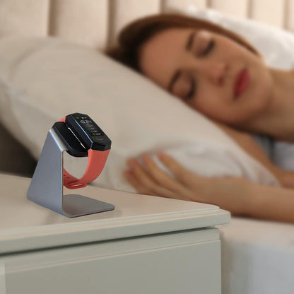 KoreHealth KORE 2.0 Elite smartwatch charging stand, sleek aluminium holder for fitness tracker and heart rate monitor, non-slip design.