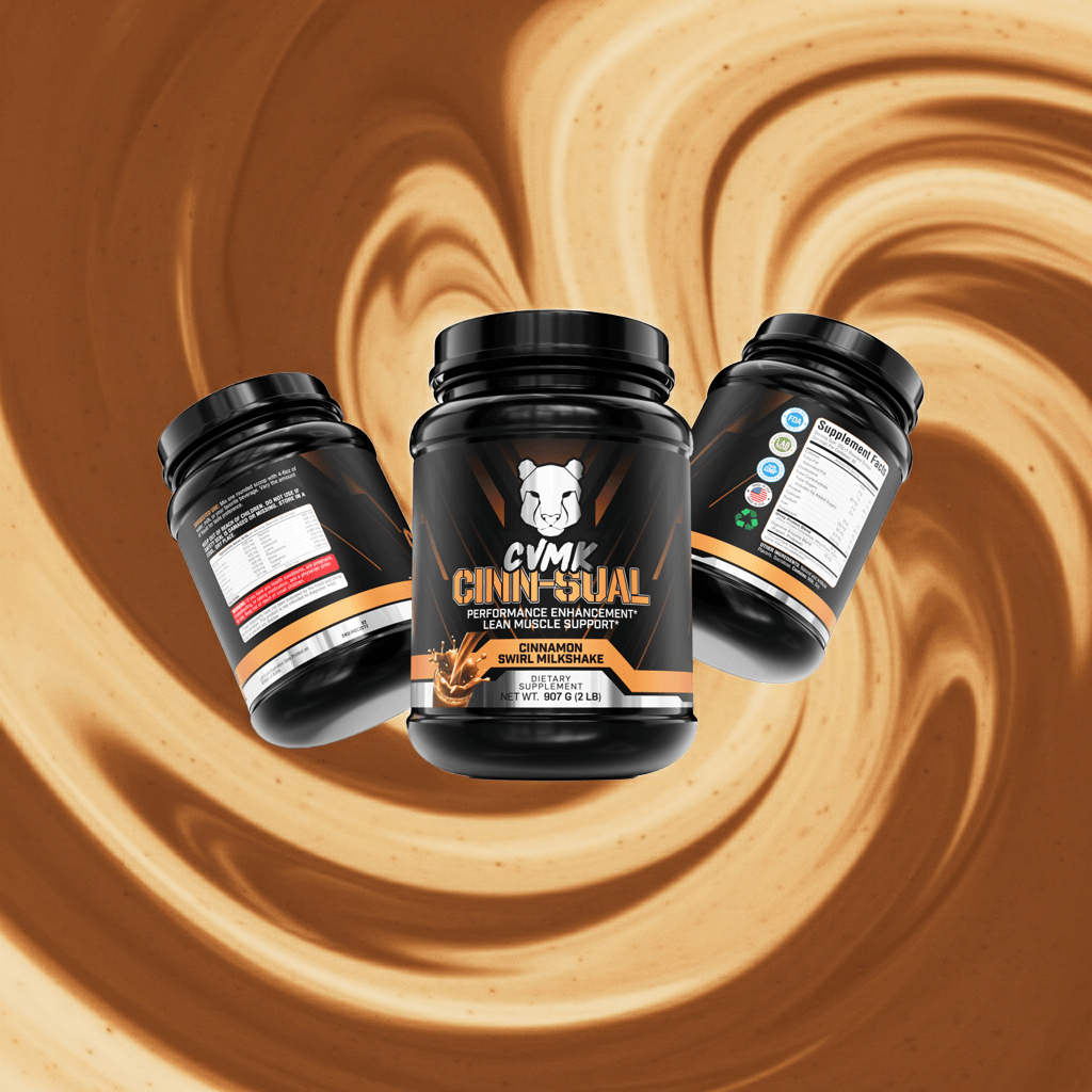 CINN-SUAL Protein supplement with cinnamon swirl milkshake flavor, ideal cinnamon protein powder for fitness.