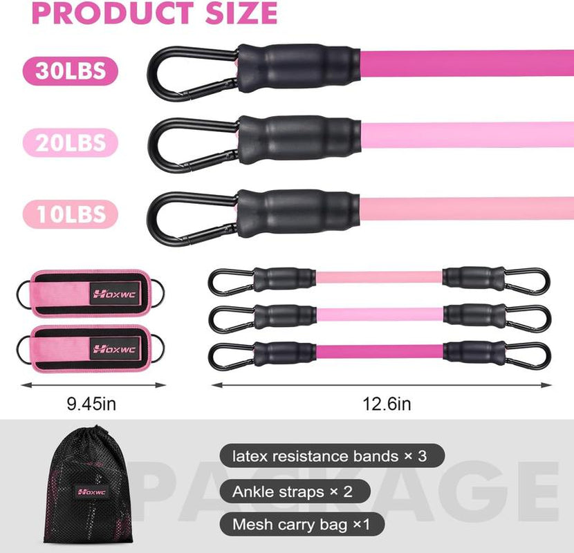 Black ankle resistance band set from My Store 2, featuring multiple elastic bands for strength training and physical therapy exercises.