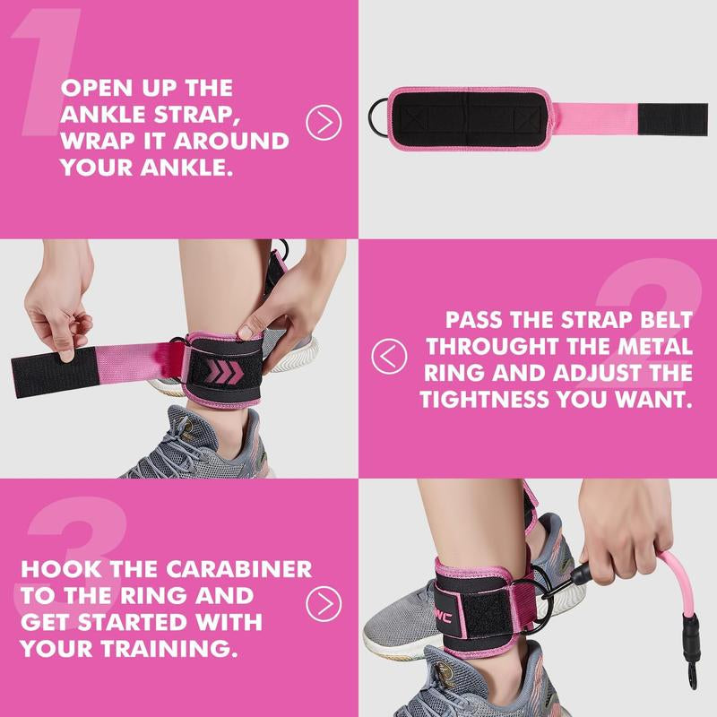 Black ankle resistance band set from My Store 2, featuring multiple elastic bands for strength training and fitness exercises.