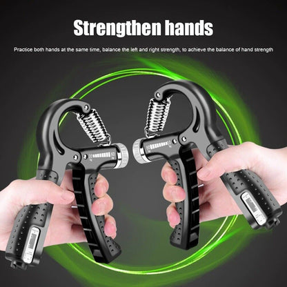 Black hand grip strength trainer by My Store 2, adjustable gym exerciser for improving grip and forearm strength.