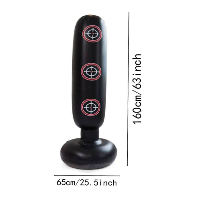 Black inflatable punching bag from My Store 2, lightweight and designed for boxing training and fun workouts.