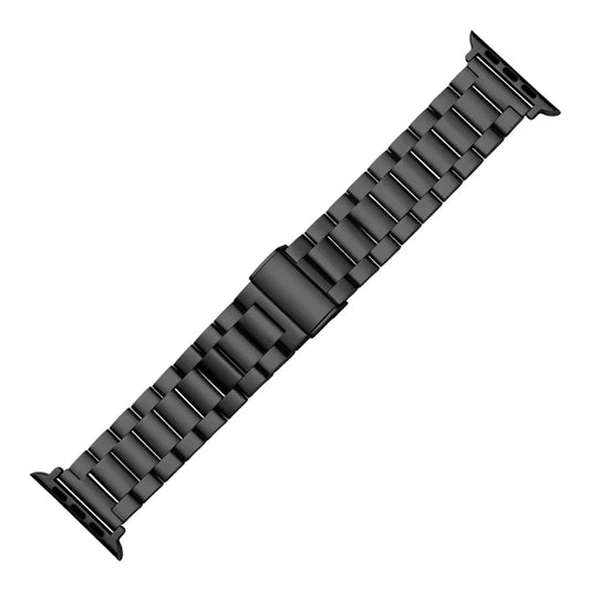 Black steel strap smartwatch with Bluetooth, message alerts, heart rate monitor, suitable for Android and iOS men and women.