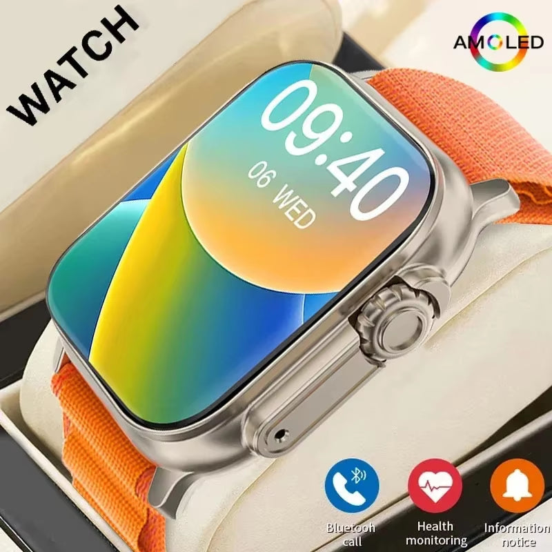 Black steel smartwatch with Bluetooth, message alerts, heart rate monitor, ideal for sports and fitness on Android and iOS.