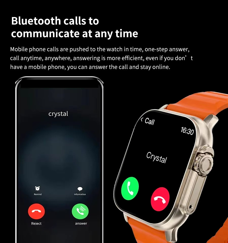 Black steel smartwatch with Bluetooth, message alerts, heart rate monitor, and sports tracking for Android and iOS men and women.