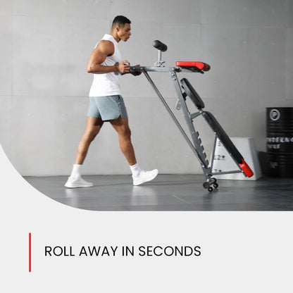 My Store 2 Finer Form multi-functional FID weight bench with adjustable incline, decline, flat positions, and attachments for full-body workouts.