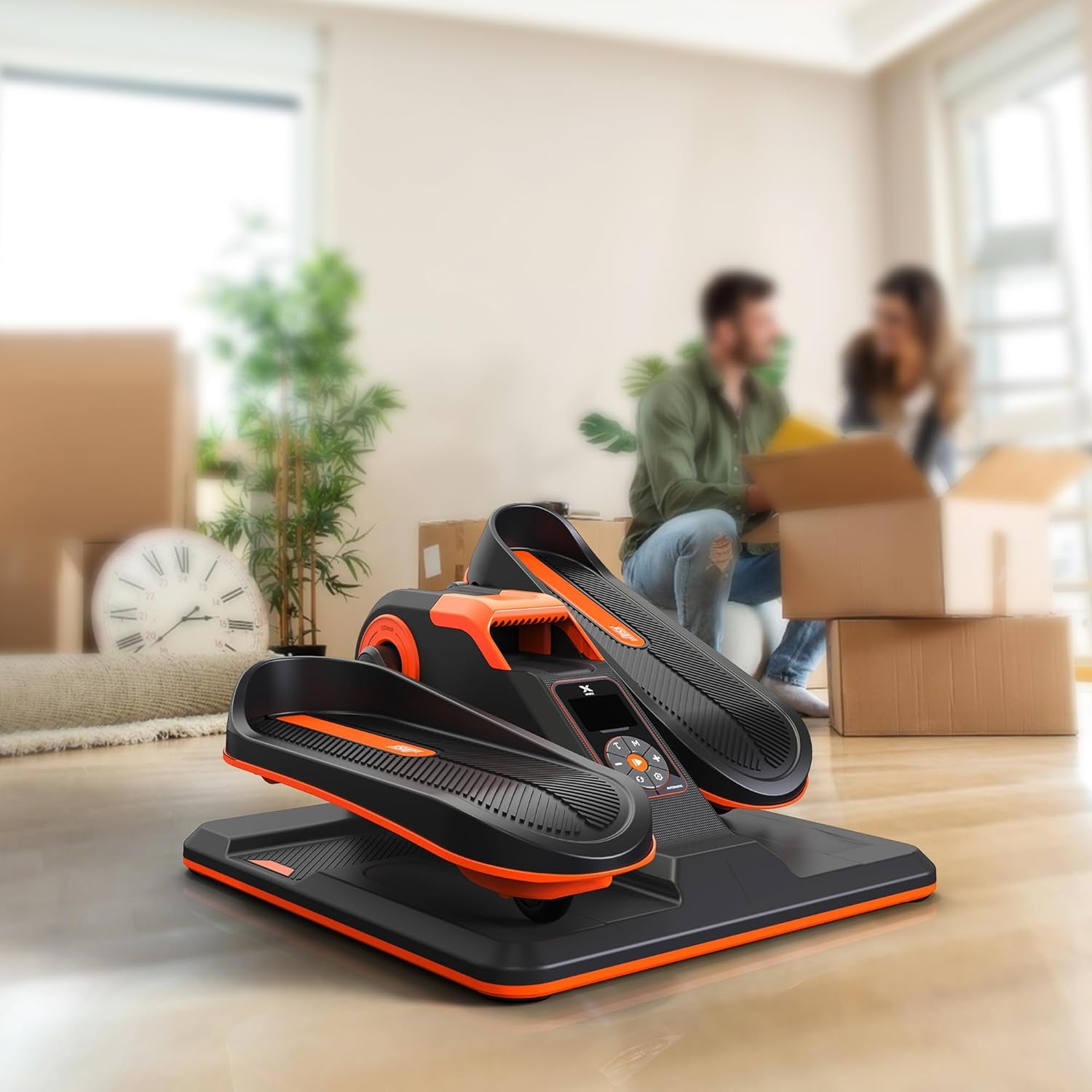 My Store 2 under desk elliptical exercise machine with touch screen, remote control, and wireless connectivity for home or office use.
