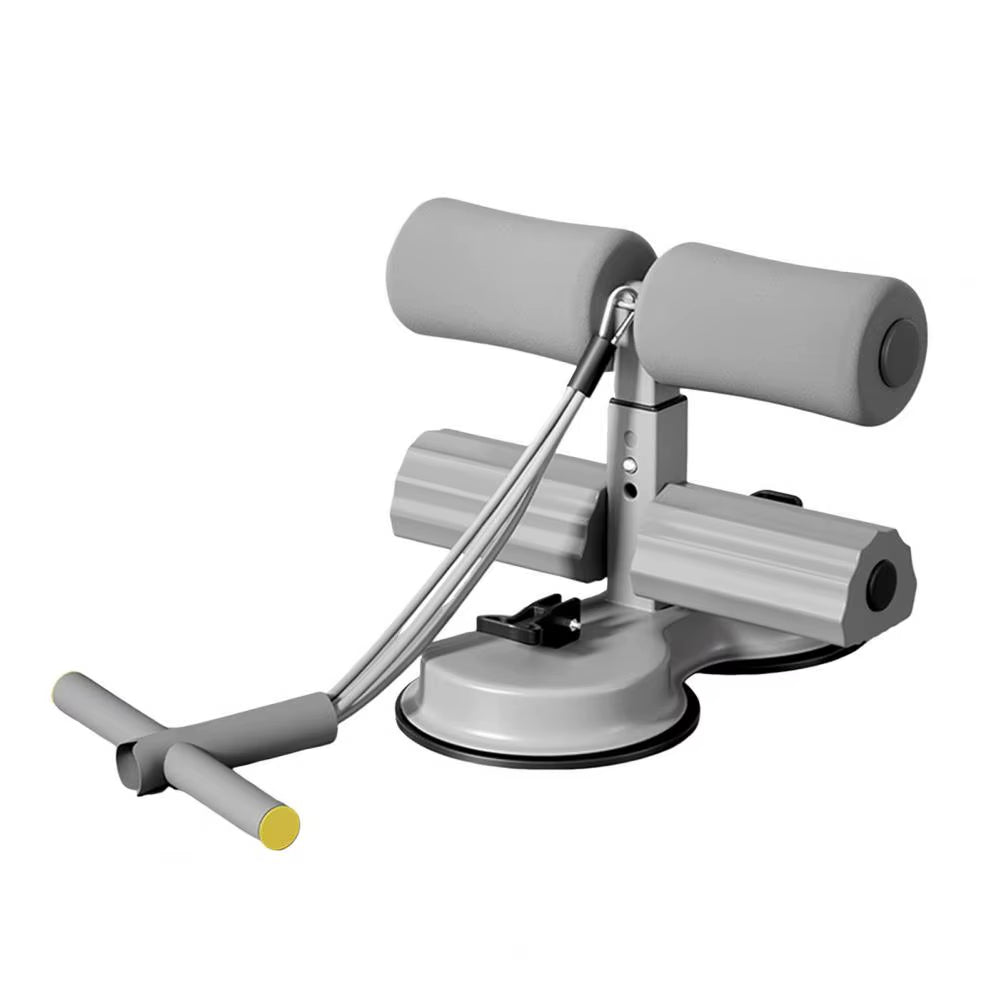 CoreMax™ Sit-Up Assistant Bar with Resistance Band, grey, dual suction home gym trainer for core workouts and abdominal exercises