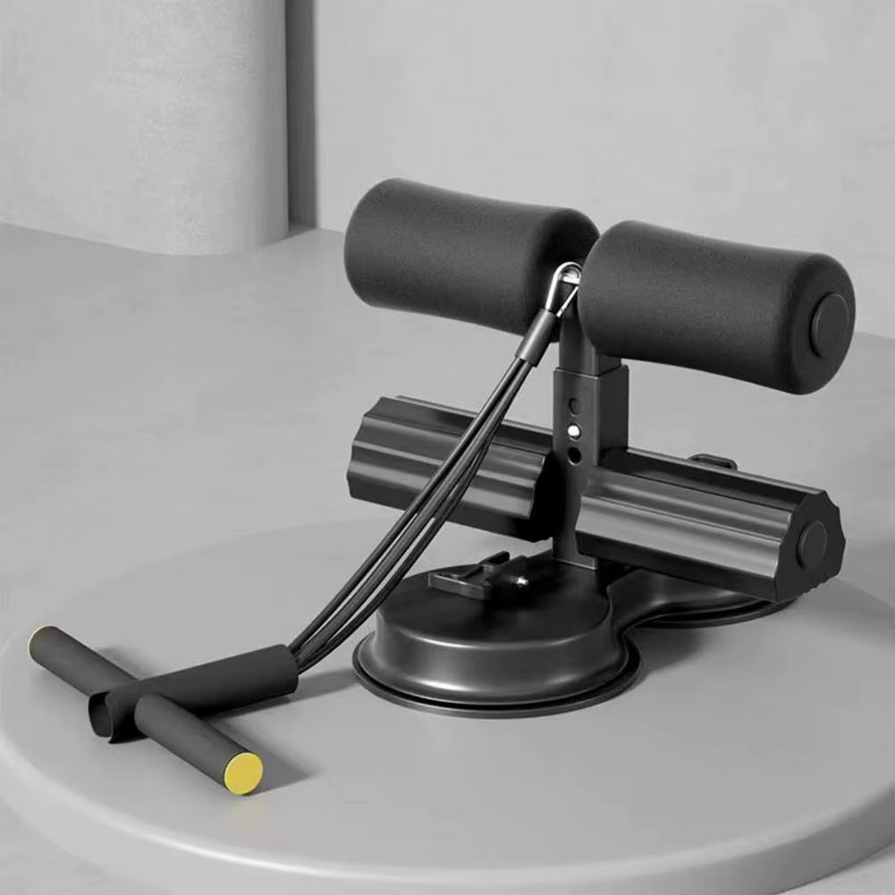 CoreMax™ Sit-Up Assistant Bar with Resistance Band from My Store 2, featuring dual suction cups for home gym core workouts.