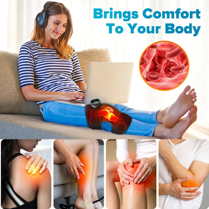 My Store 2 ThermaRelief™ electric heated shoulder and knee massager with vibrating massage function, black and gray design.