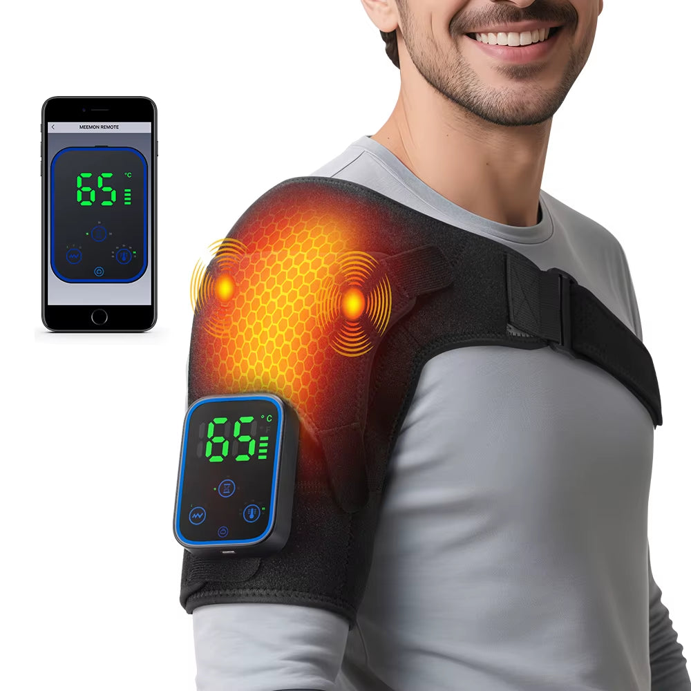 Electrically heated shoulder and knee massager with vibration therapy from ThermaRelief™ by My Store 2, designed for pain relief and relaxation.