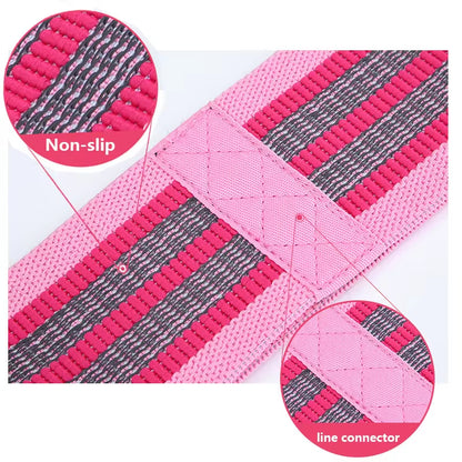 Light gray elastic cloth resistance band from My Store 2, used for strength training and physical therapy exercises.