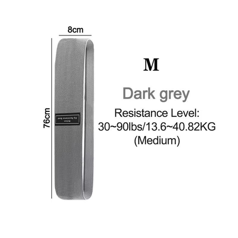 Light gray elastic cloth resistance band for exercise and strength training, designed for versatile workout routines.