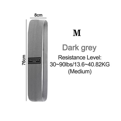Light gray elastic cloth resistance band for exercise and strength training, designed for versatile workout routines.