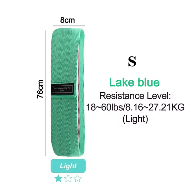 Light gray elastic cloth resistance band by My Store 2 for strength training and exercise.
