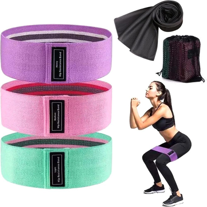 Light gray elastic cloth resistance band for exercise and strength training by My Store 2