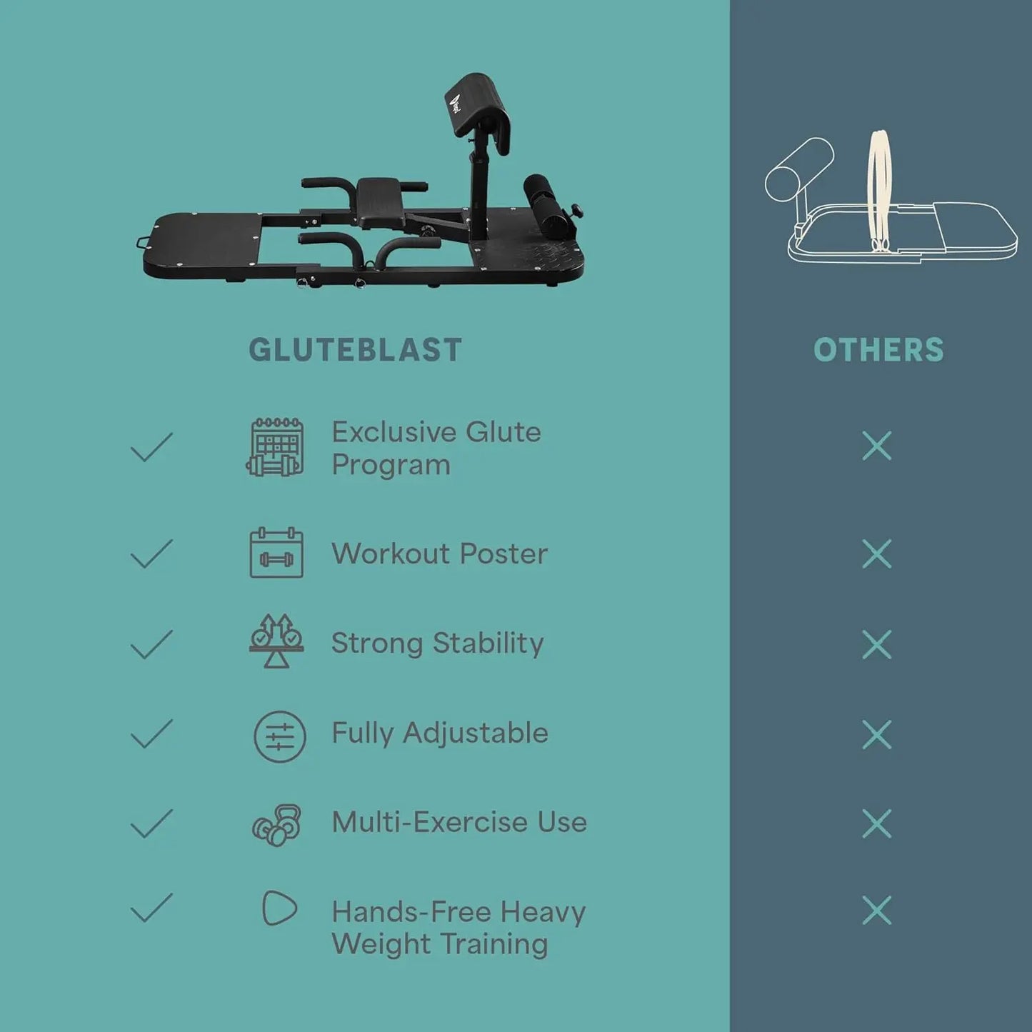 Bootylicious Gluteblast Hip Thrust Device by My Store 2, compact gym equipment for targeted glute workouts.