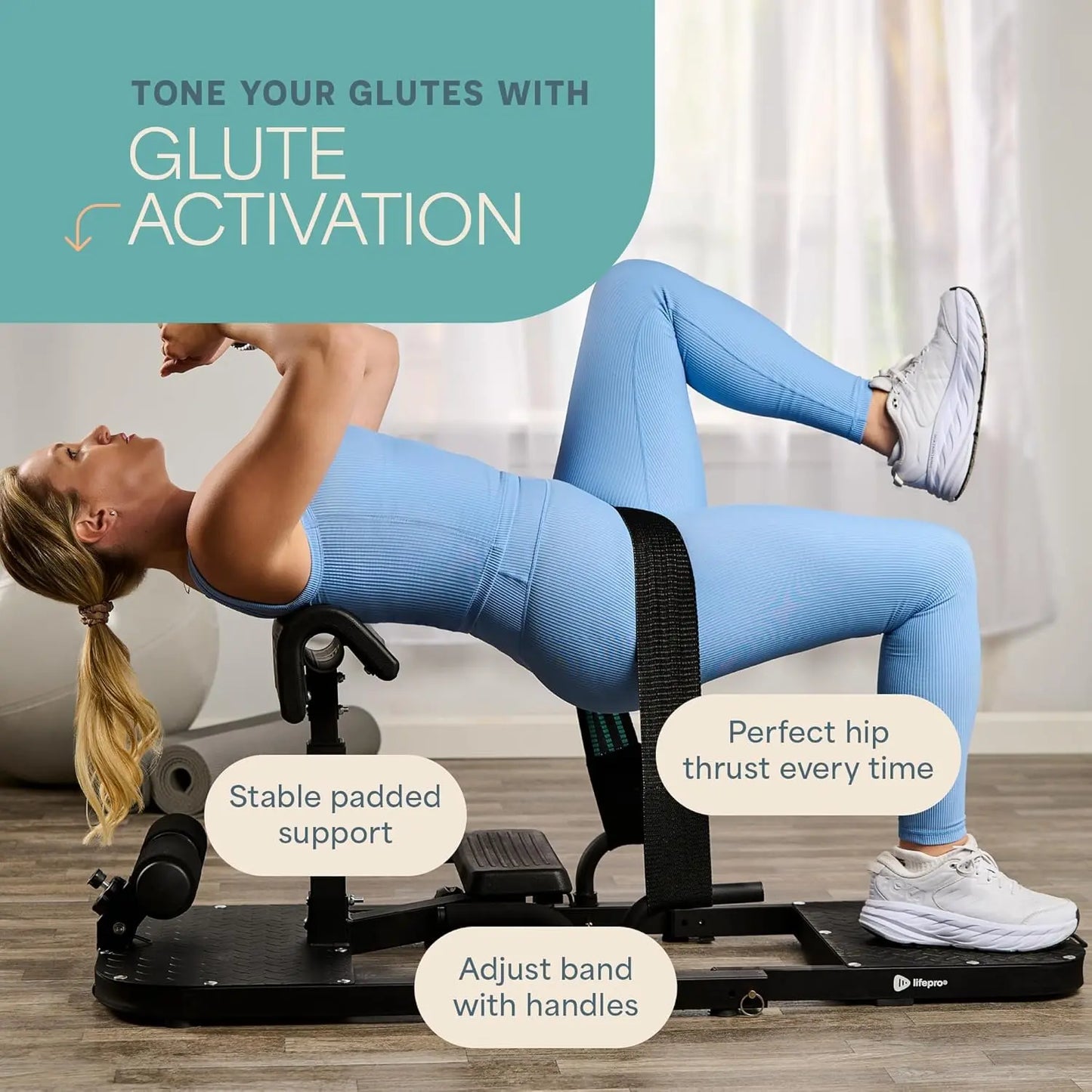Bootylicious Gluteblast Hip Thrust Device by My Store 2, compact workout equipment for strengthening glutes and hips.