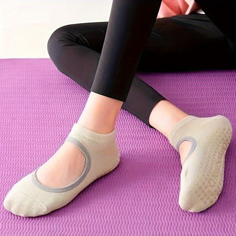 Women's colorful non-slip yoga socks by My Store 2, featuring comfortable fit and grip for yoga practice.