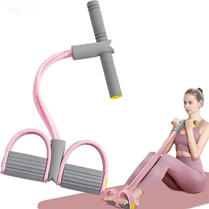 Pink and grey Total Body Shaper™ 4-Tube Resistance Reformer from My Store 2, showing the compact fitness equipment with resistance tubes.