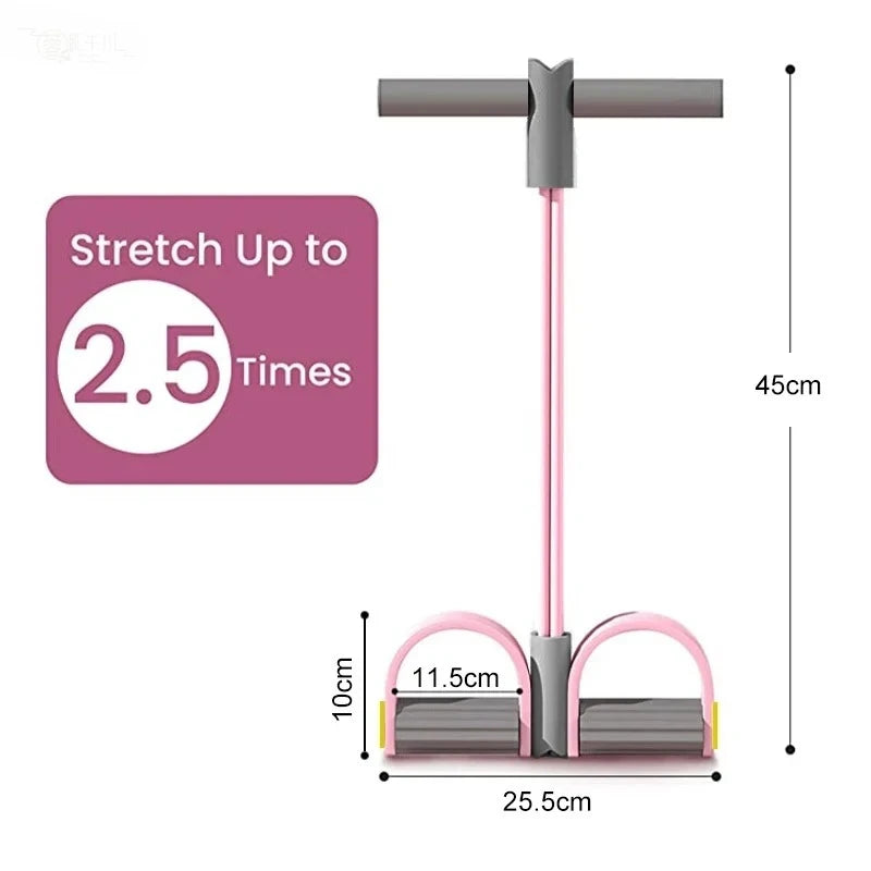 Pink and grey Total Body Shaper™ 4-Tube Resistance Reformer with handles, used for full-body resistance workouts.