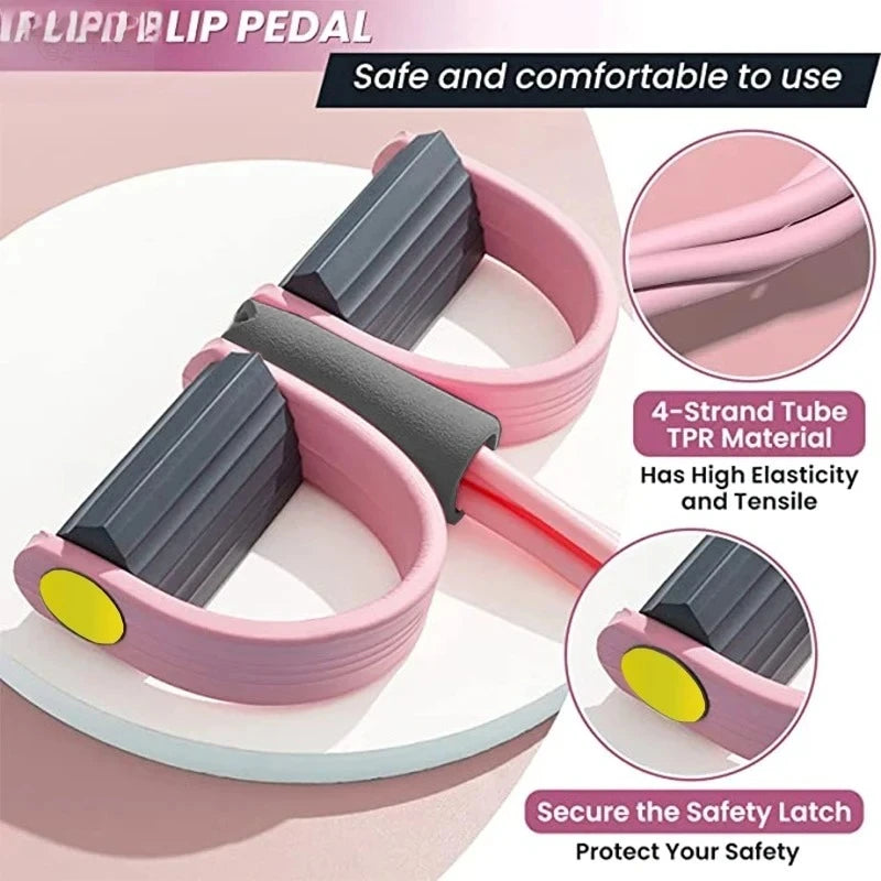 Pink and grey Total Body Shaper™ 4-Tube Resistance Reformer with adjustable handles for full-body workout and strength training.