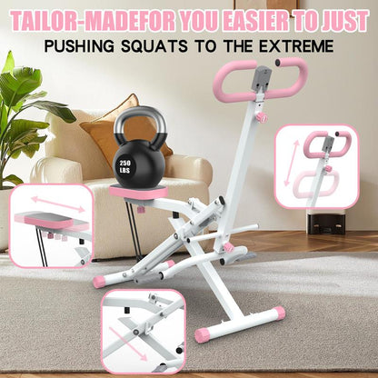 Pink foldable squat rodeo core exercise machine by My Store 2 for strength training and core workouts.