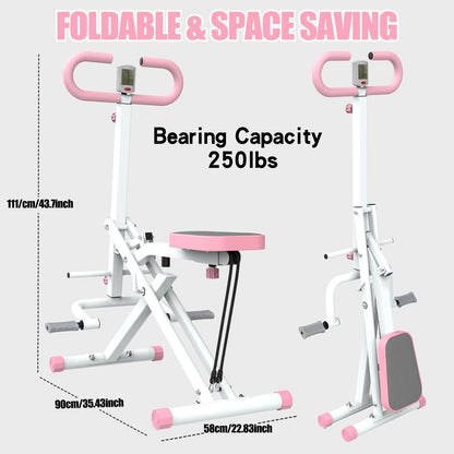 Pink foldable squat rodeo core exercise machine by My Store 2, designed for full-body workout and core strengthening.