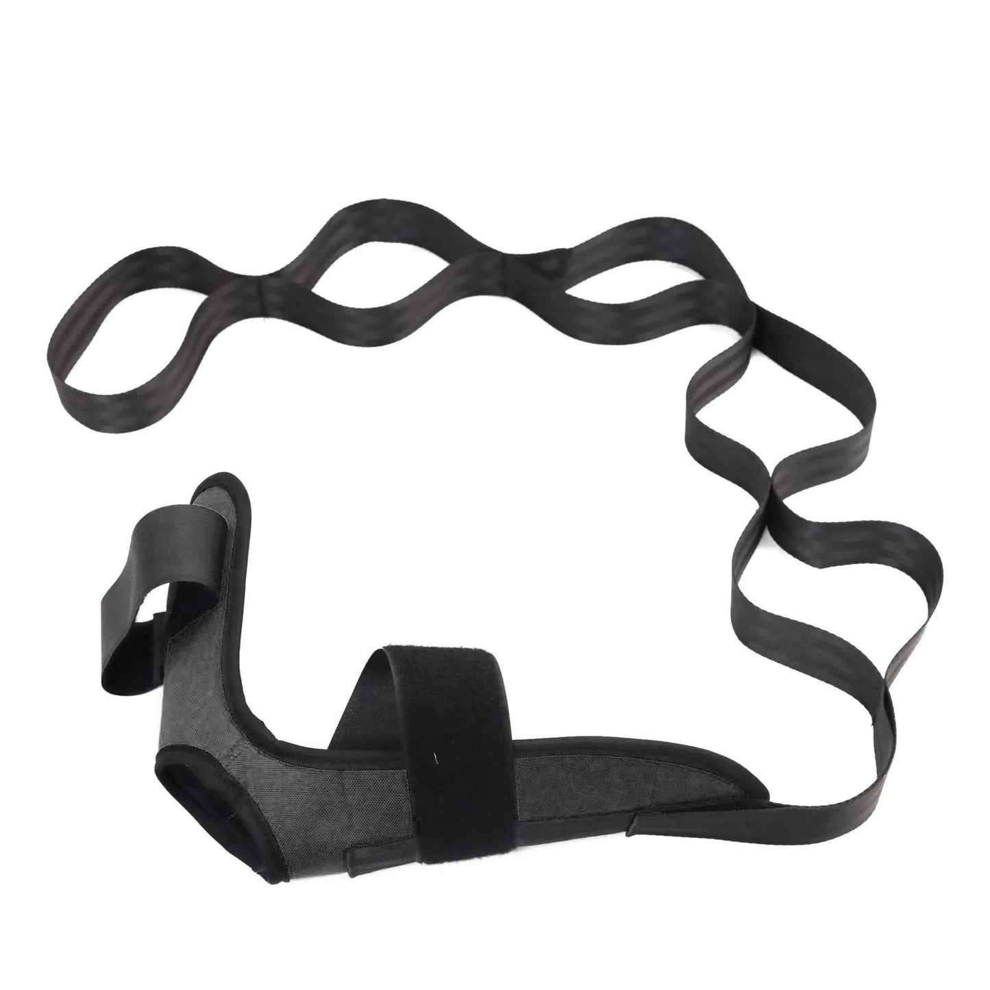 Red yoga foot stretching band from My Store 2, designed for improving flexibility and foot stretching exercises.