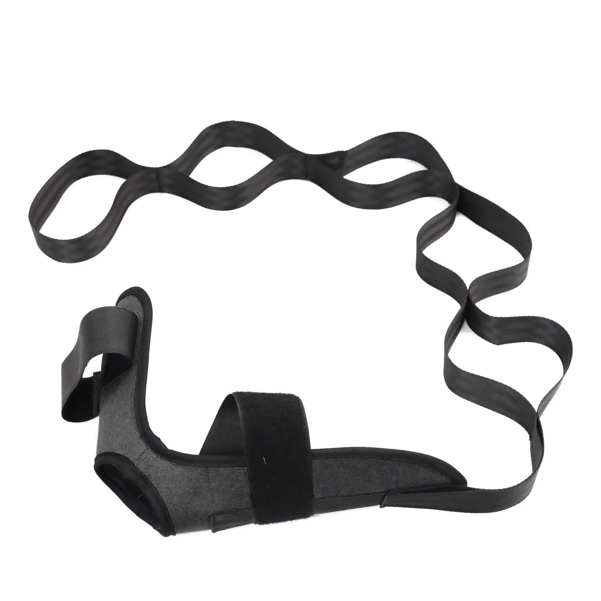 Red yoga foot stretching band from My Store 2, designed for improving flexibility and foot stretching exercises.