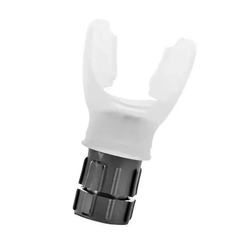 White AirBoost Pro™ breathing trainer for stronger lungs and peak performance, showing the device with adjustable dial and mouthpiece.