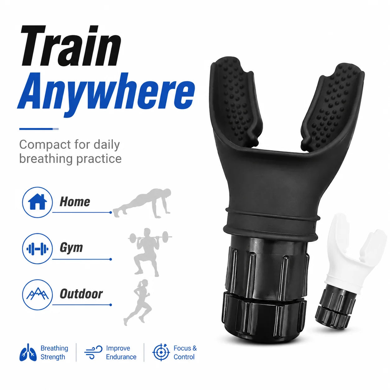 White AirBoost Pro™ advanced breathing trainer from My Store 2 for stronger lungs and peak athletic performance.